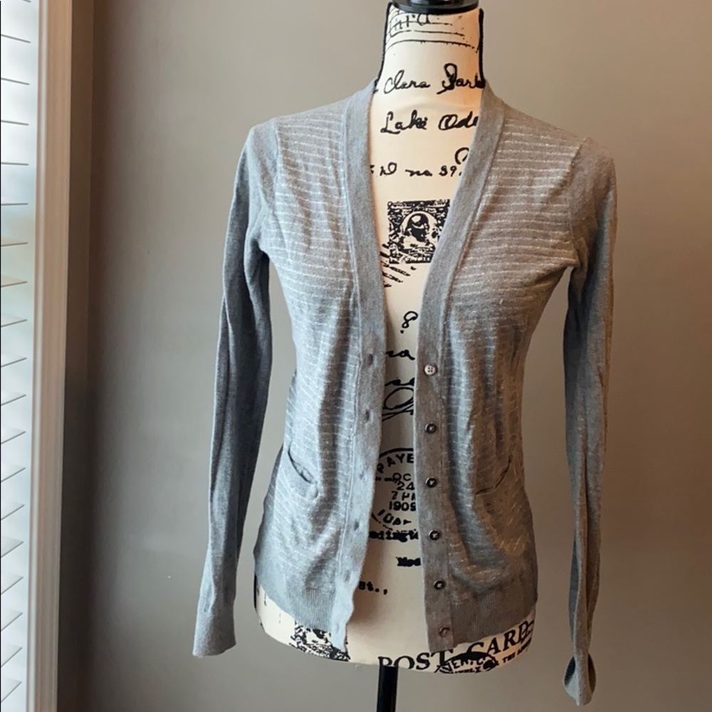 Banana Republic Gray Sparkle Cardigan